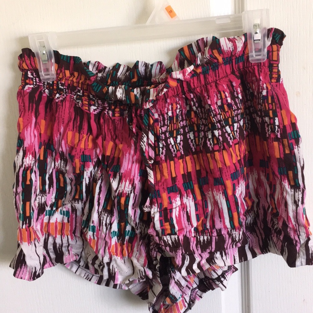 Hot pink printed shorts